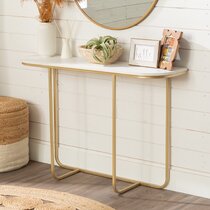 White semi circle console outlet table